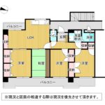4LDK・角部屋・2面バルコニーの住戸、収納豊富な一邸です。