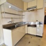 現況・L型キッチンが付いています。